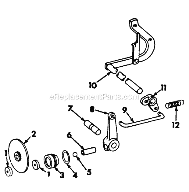 Brakes & Connections Diagram and Parts List for 122  Cub Cadet Lawn Tractor